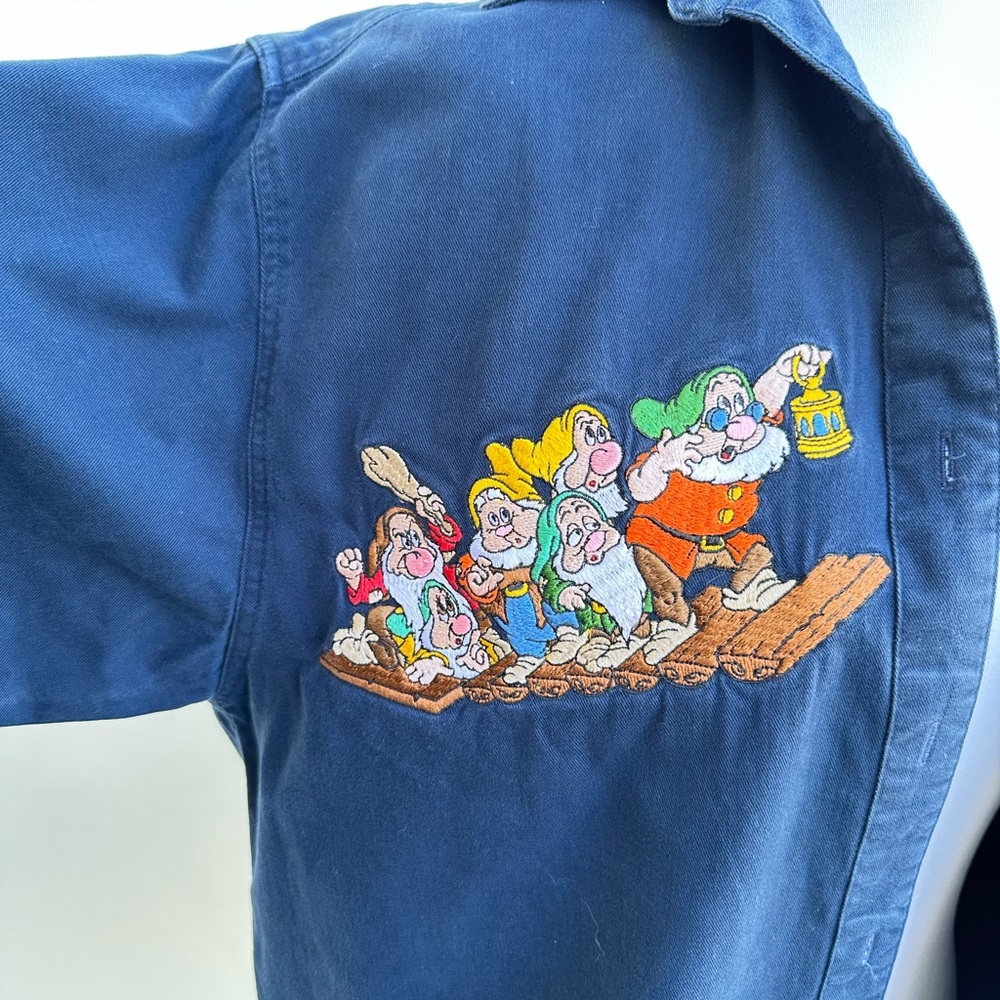 Disney Snow White & 7 Dwarfs Denim Button Down Shirt with Embroidered Characters - Picture 6 of 9